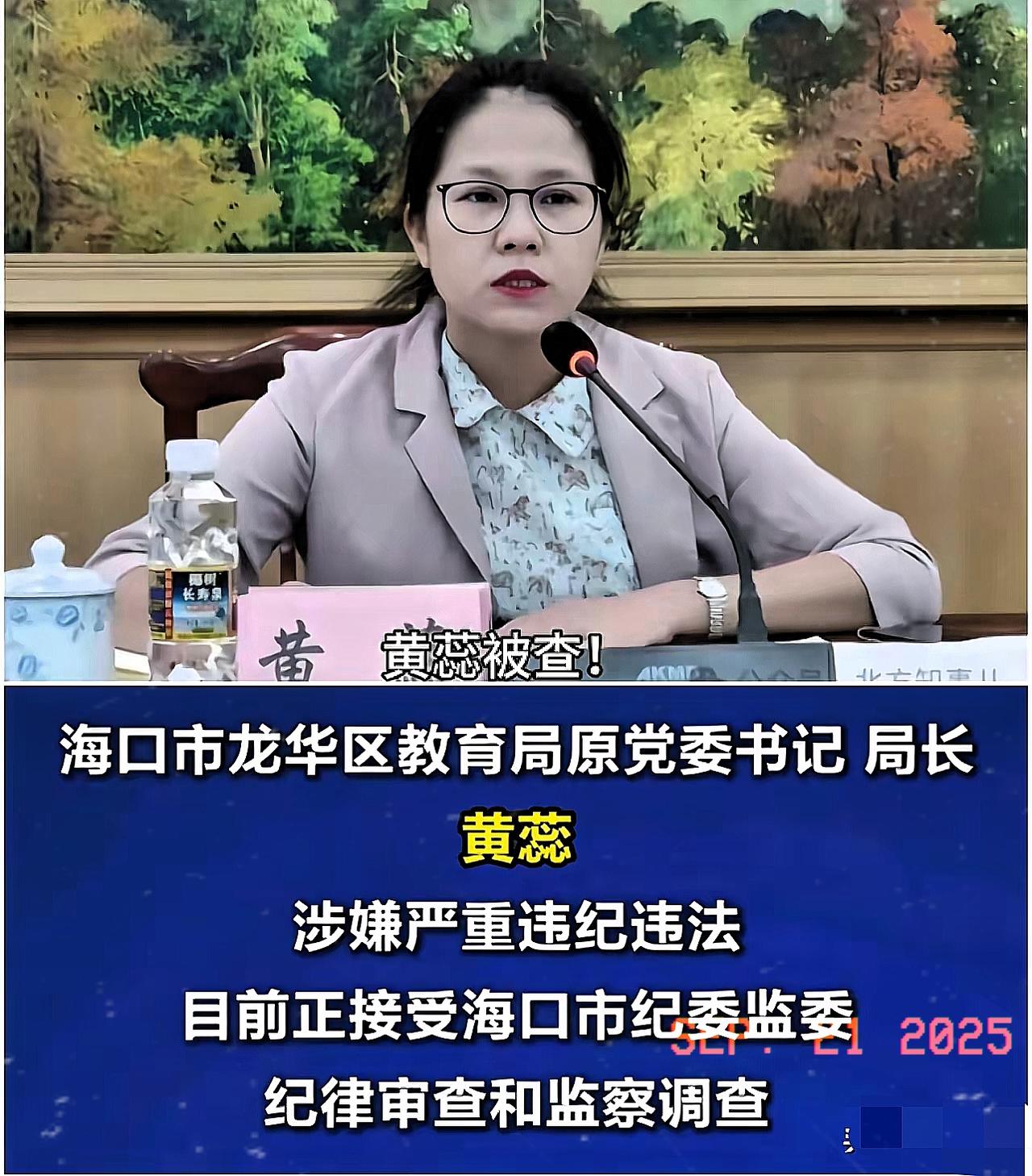 海口市龙华区教育系统这瓜可真够炸的！教育局原一把手黄蕊说落马就落马，之前在教育界