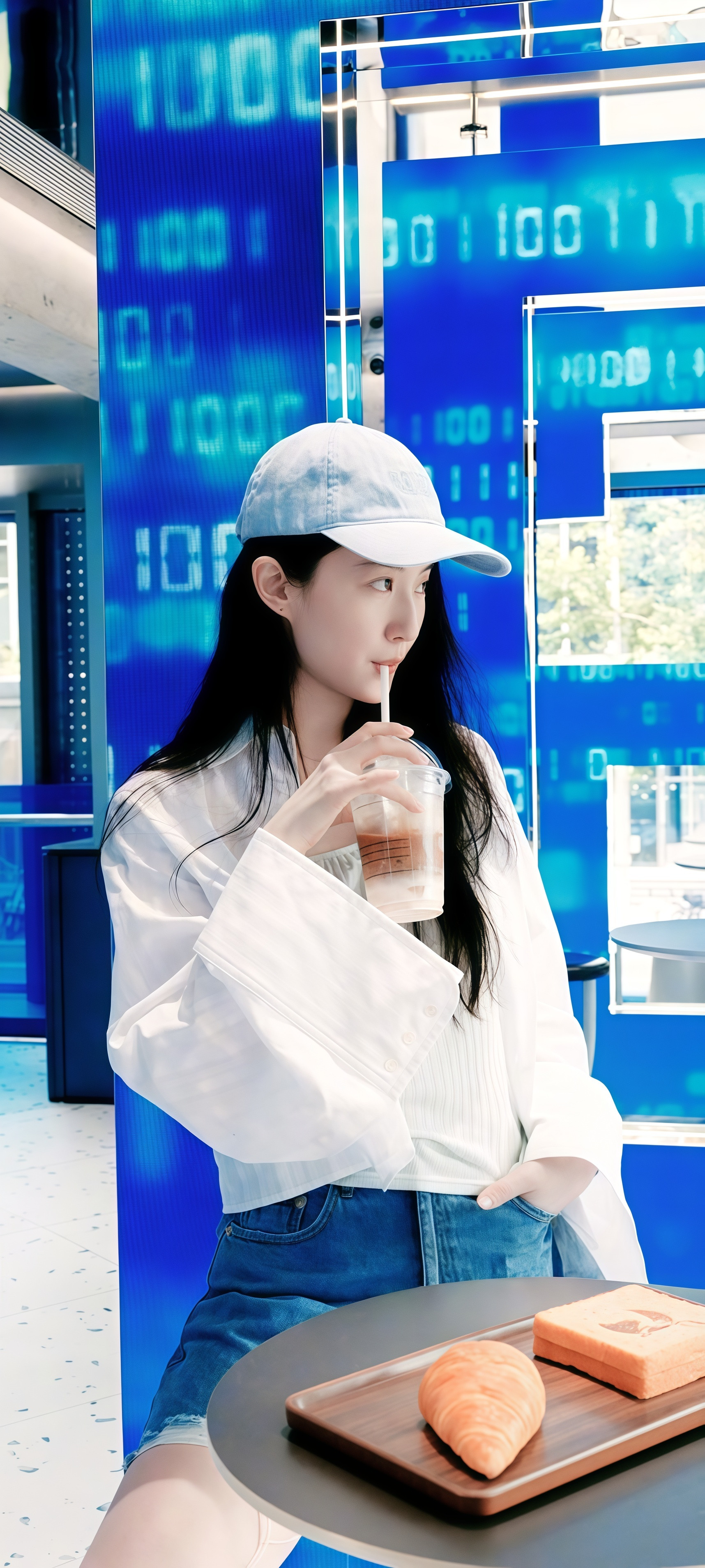 刘亦菲蓝色系头像壁纸更新女神真的太漂亮了好美丽啊