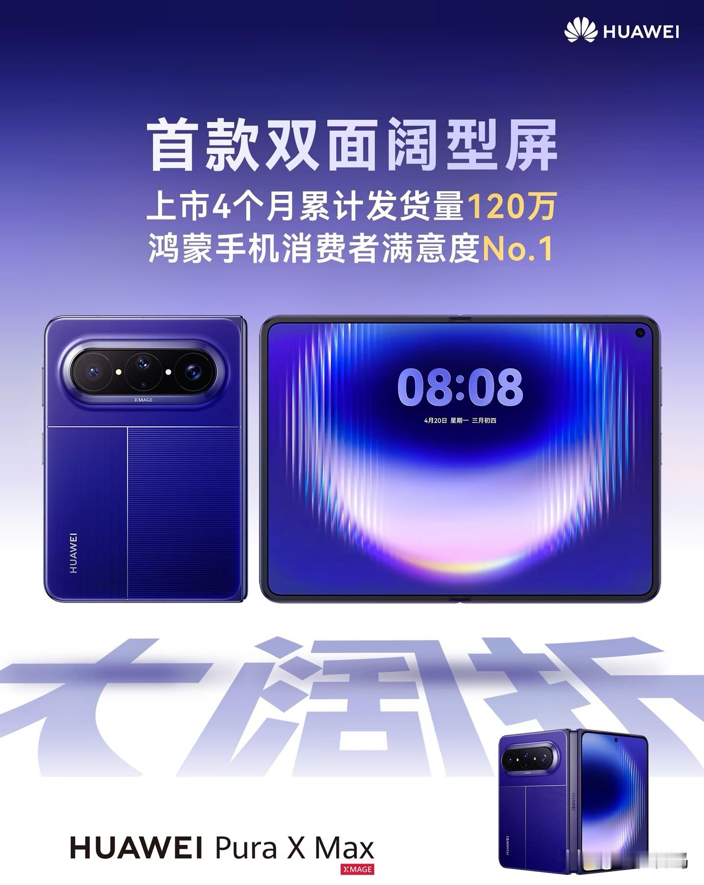 华为PuraXMax销量真猛啊，平均一个月超30万台！根据华为官方的最新销量公布，PuraXMax仅
