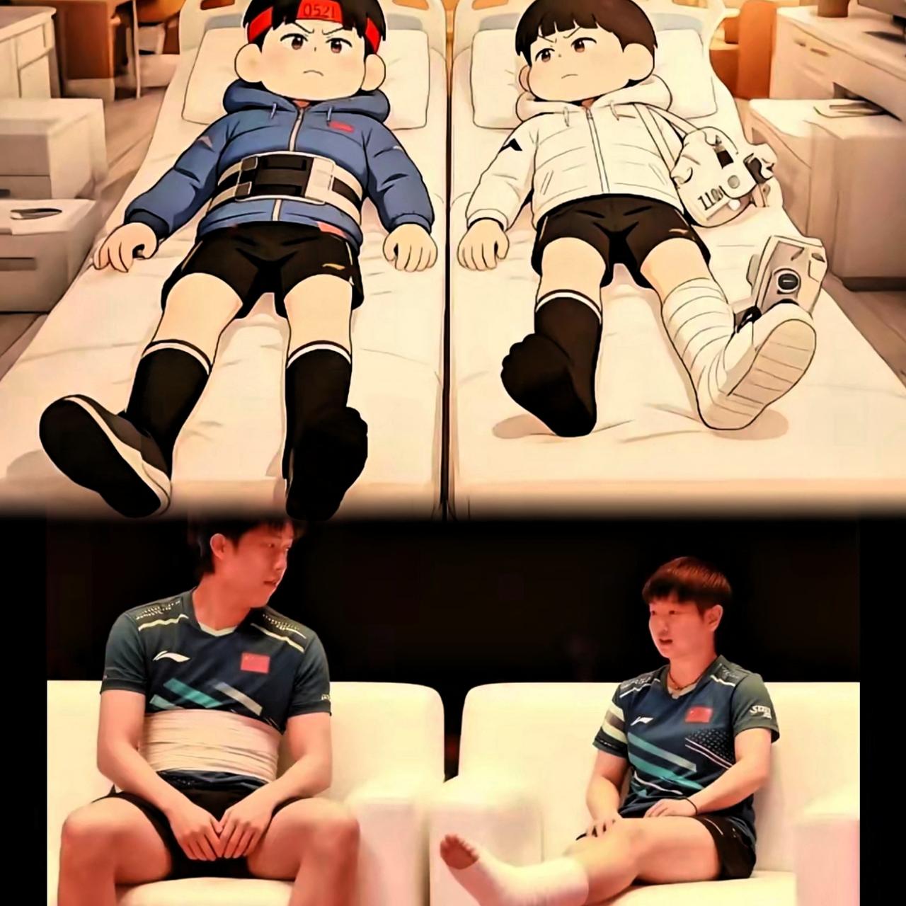 这下好了吧，俩人都老实躺平了！混双老祖直接进化成“逞强双人组”，真的笑不活