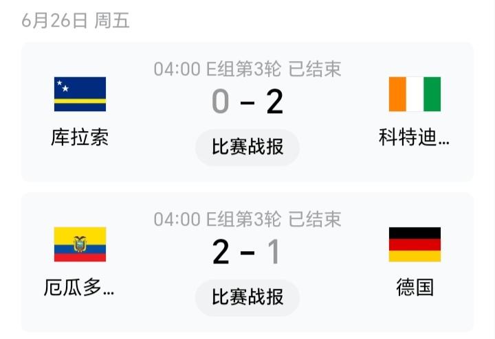 0：2，2：1，E组大结局，三点感受不得不提。1.这场比赛前德国队已经锁定小组