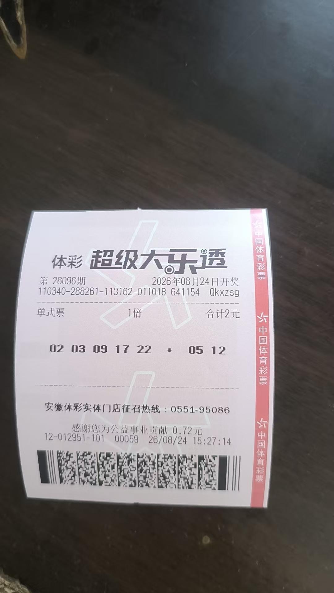 大乐透最新捐款，又是2元