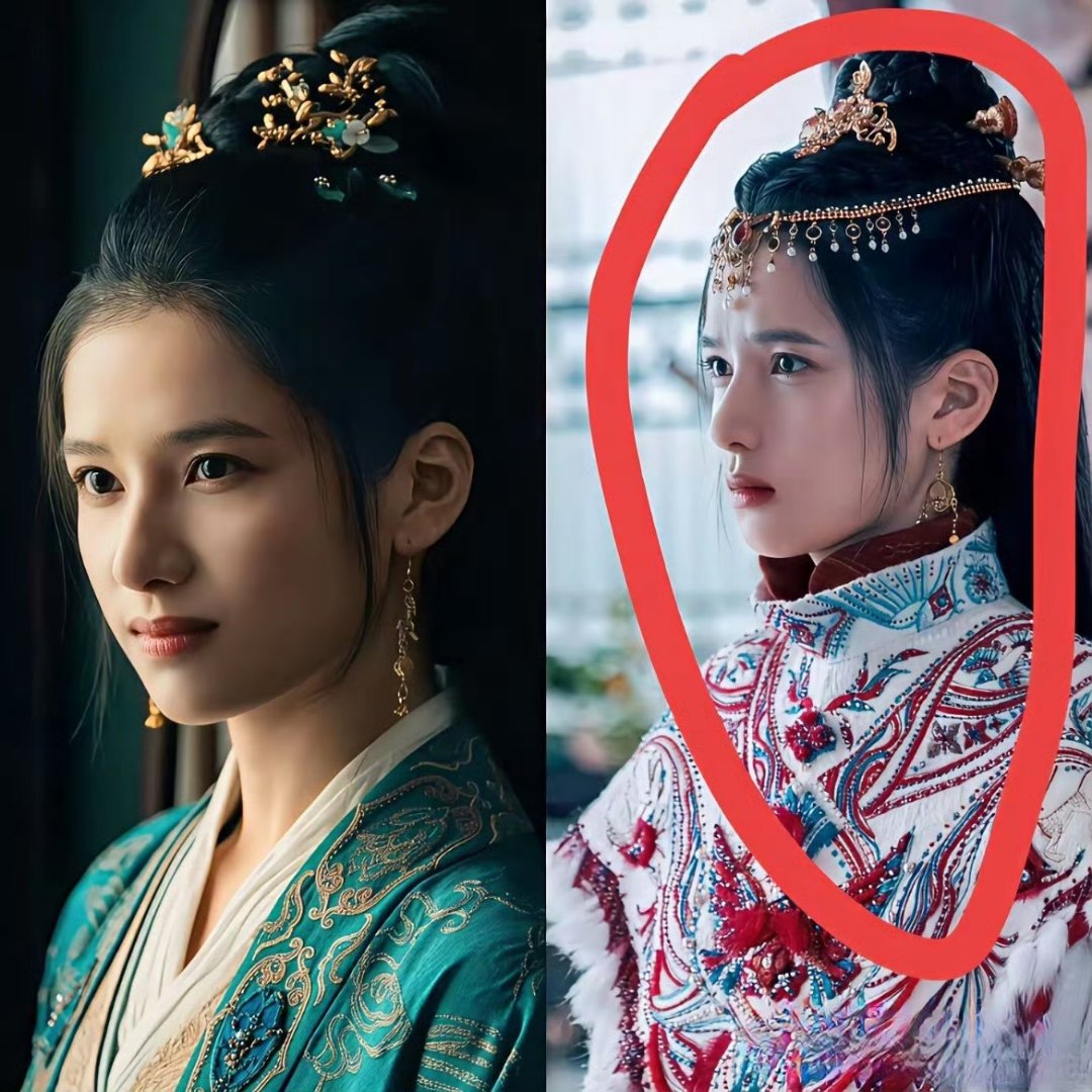 张婧仪确实不太适合拍古装。并非是她容貌不美丽。当她侧视的时候，能够明显看出左右两