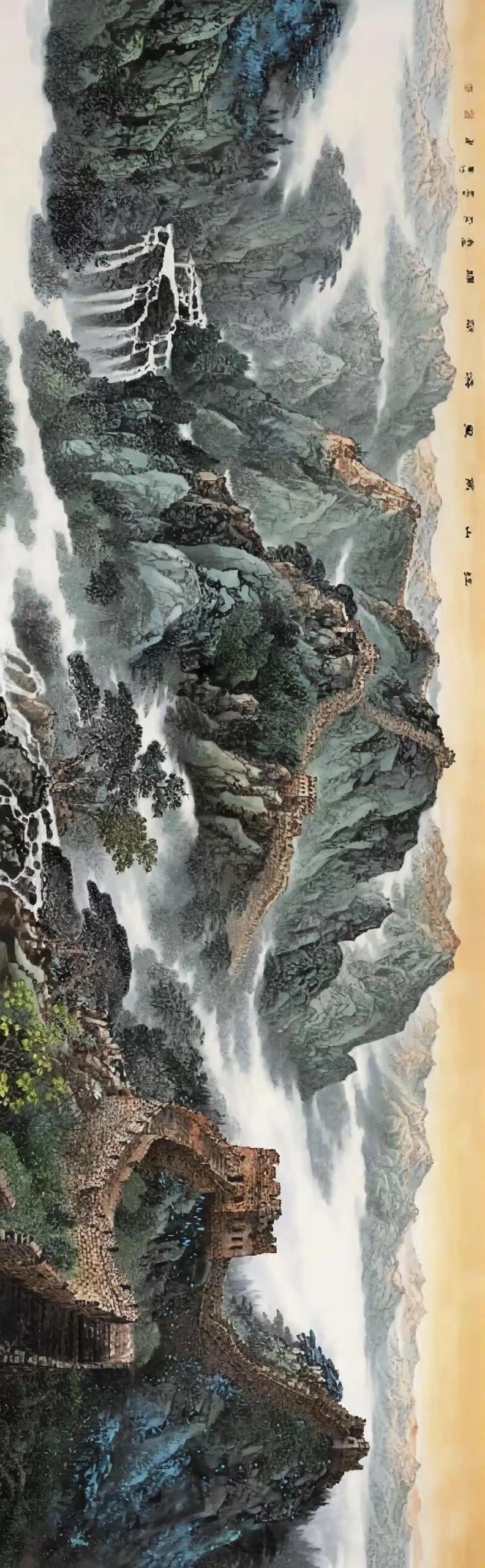 中美协精品长城。长城山水山水画艺术传承长城山水系列作品