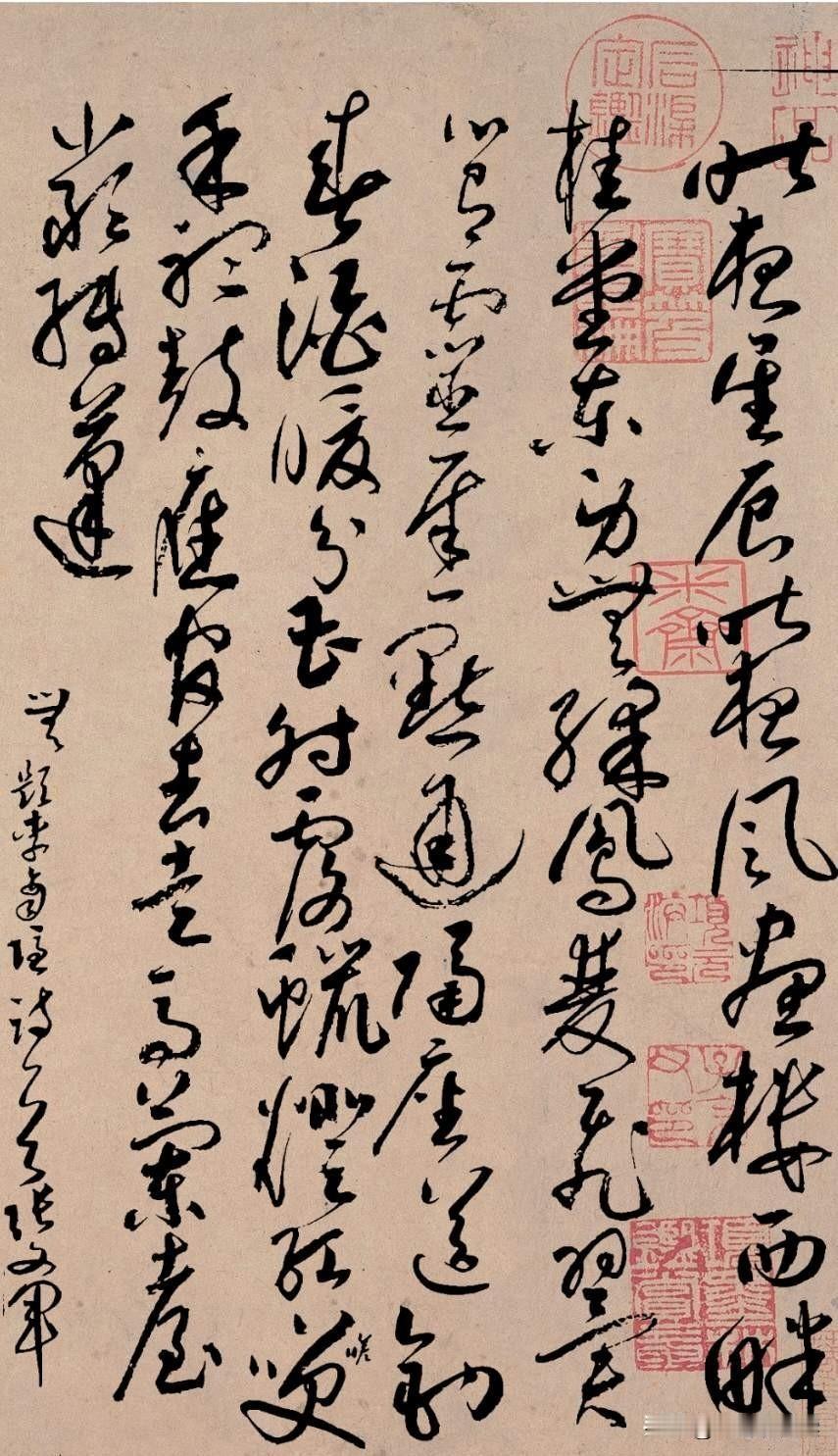 那些看起来最随意的字，每一笔都收着。你以为草书就是龙飞凤舞，是喝大了提笔就写，