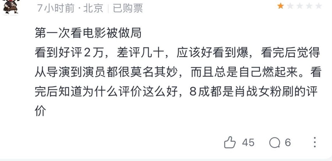这部电影比射雕还粉丝电影，根本没有多少路人进场。粉丝可以把分数刷到10分