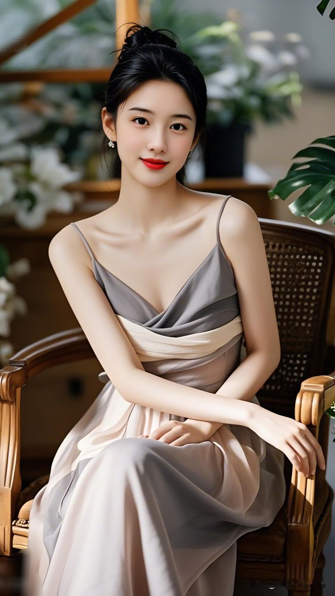 红妆美人坐，花影映窗纱。气质女神肖像照，应该怎么拍优雅气质，柔美如画，一抹红唇