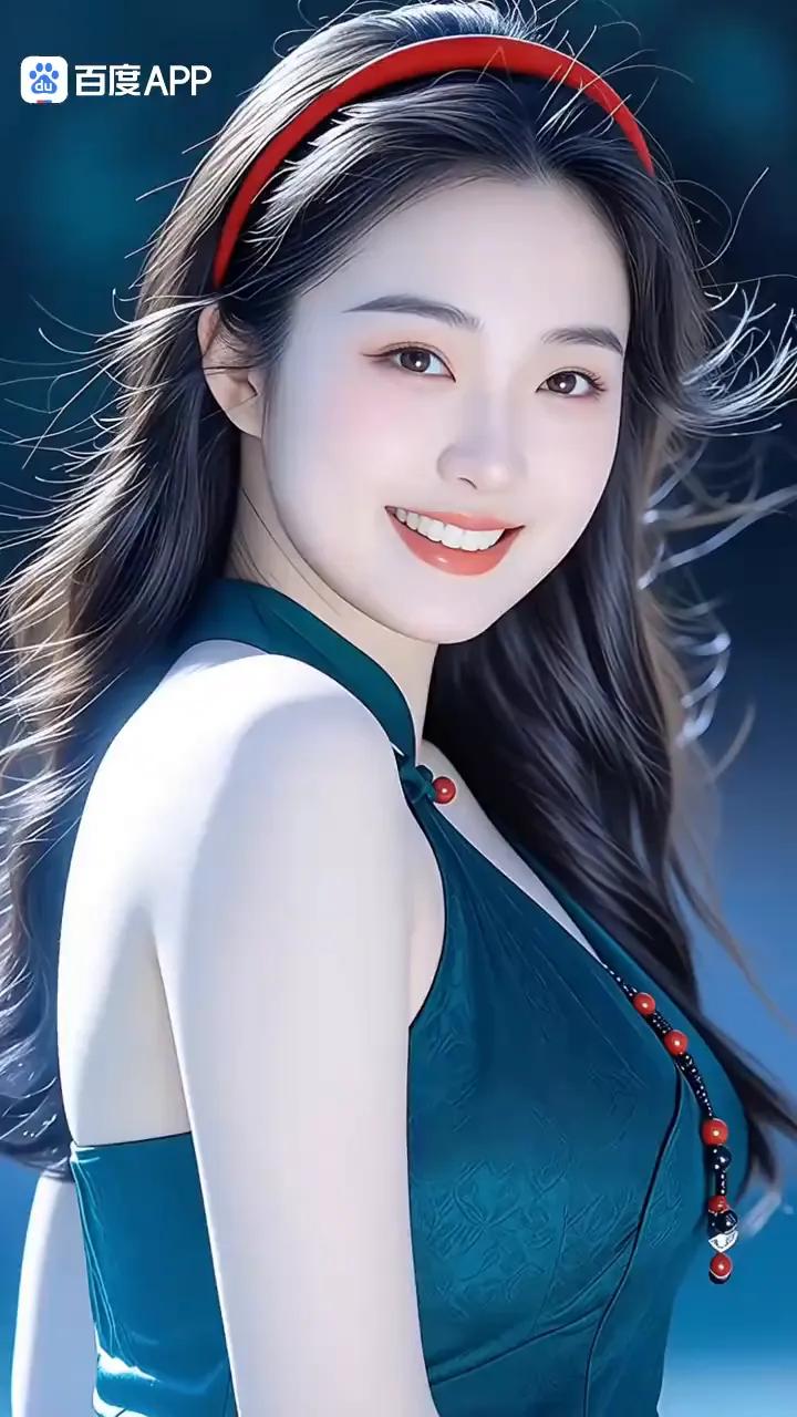 红发带点亮春光红发带映碧玉妆，笑靥如花映春光。那红发带在微风中轻扬，似跳动的