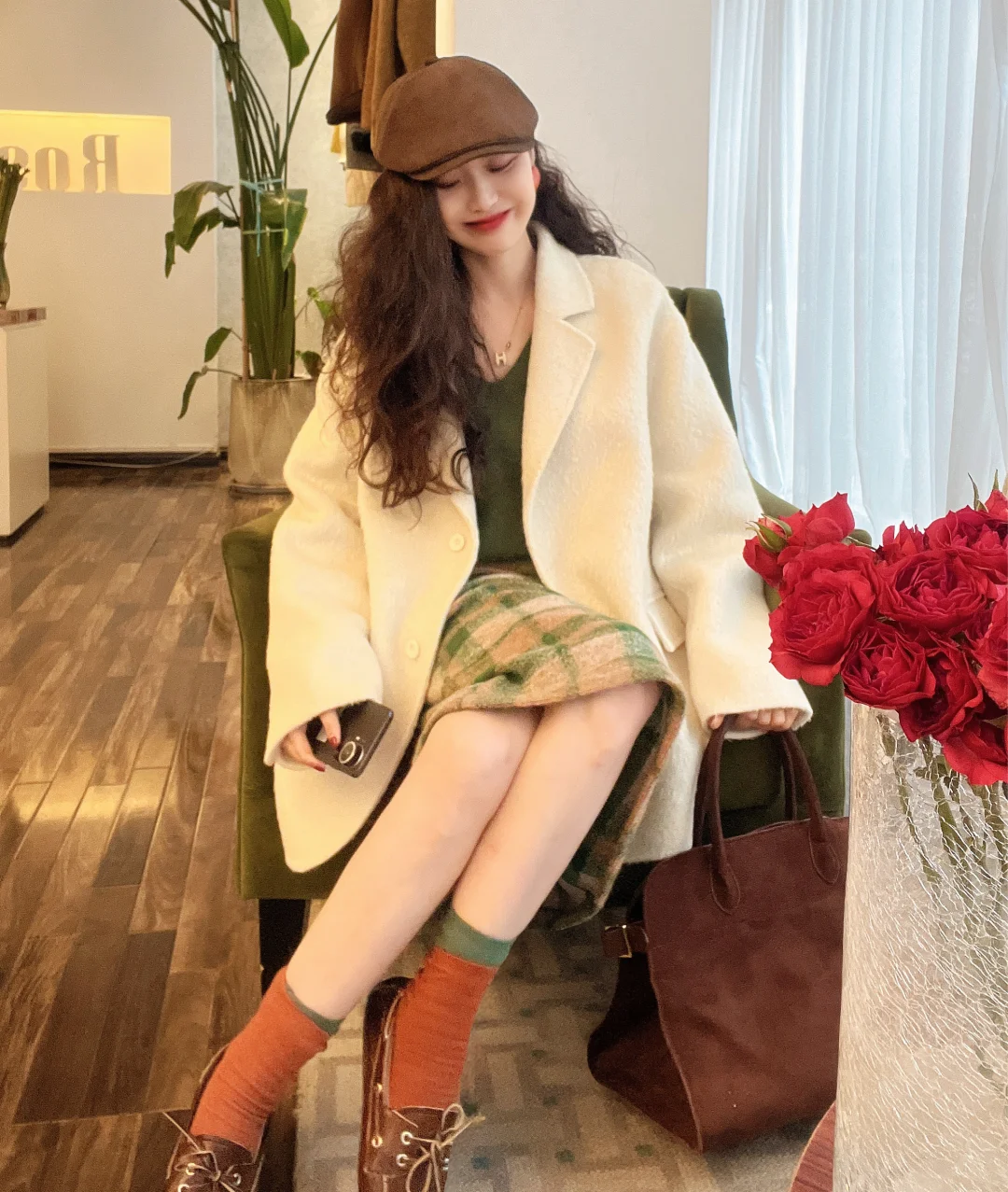 冬季色彩叠加穿搭/冬季羊毛大衣穿搭