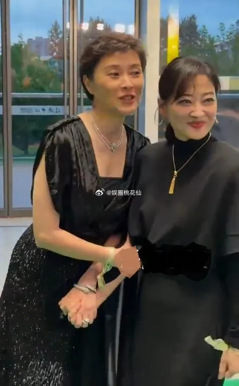 梅婷和吴越手牵手现身白玉兰奖颁奖典礼，两位看上去特别的有姐妹范儿，也显得好般配。