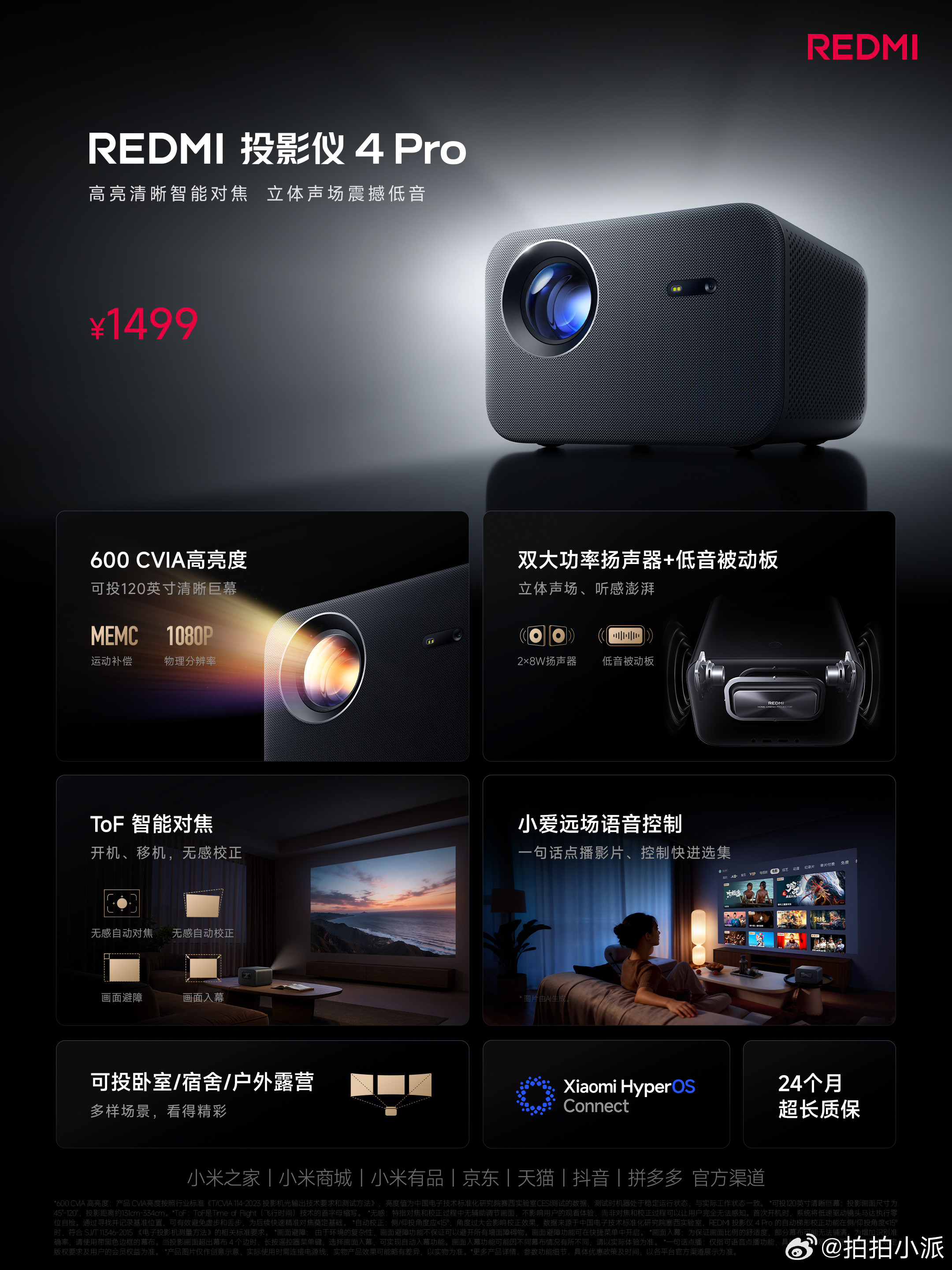 REDMI投影仪新登场，宅家快乐一键拉满[点赞]这下家里真能搞影院了，600C