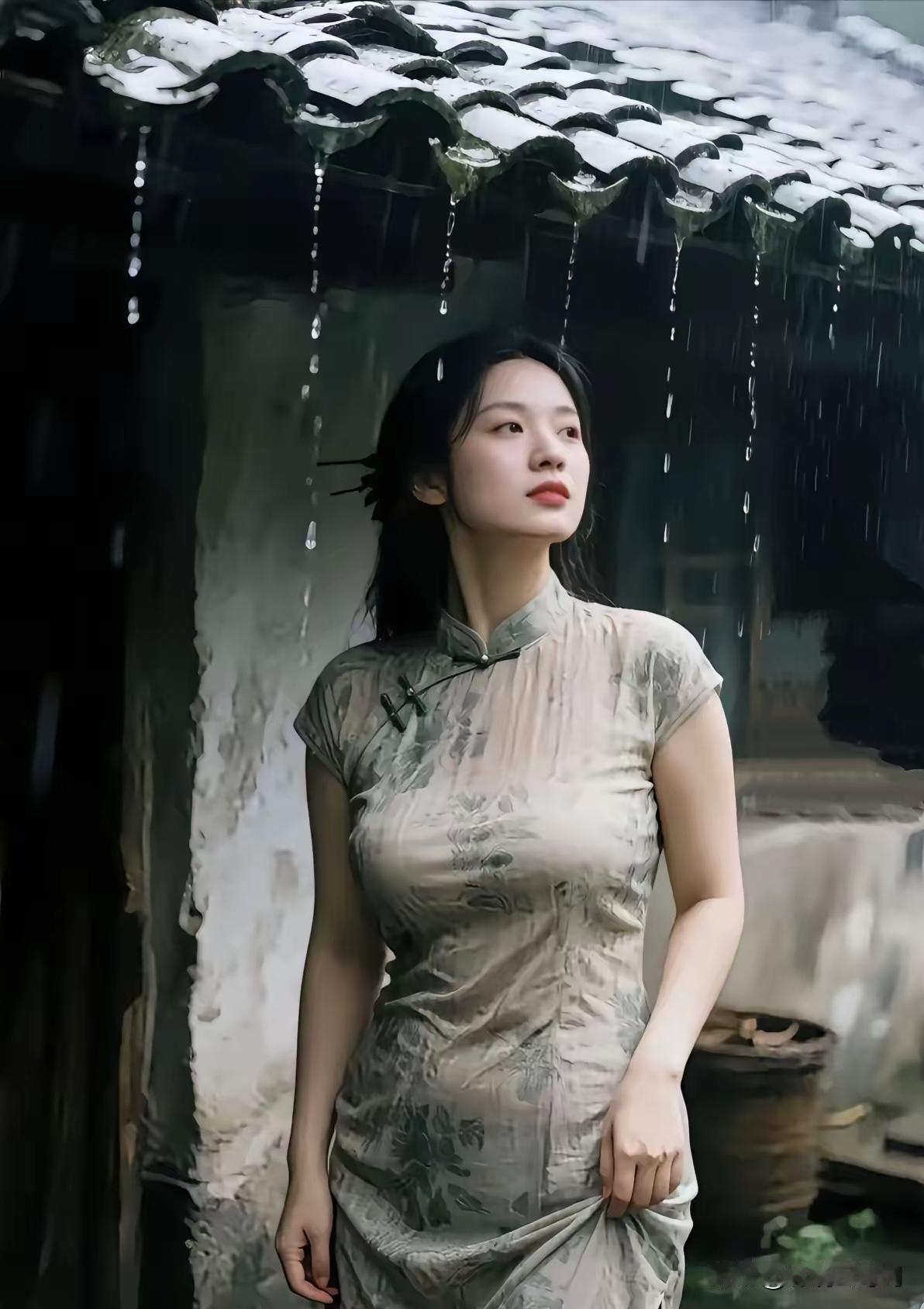 忆秦娥·雨檐凝思风萧索，细雨敲檐声零落。声零落，孤窗独坐，愁肠千结。