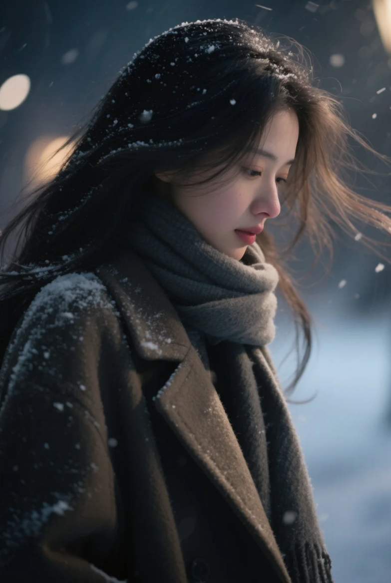 夜色如梦，发丝轻舞：大师级高清美女特写