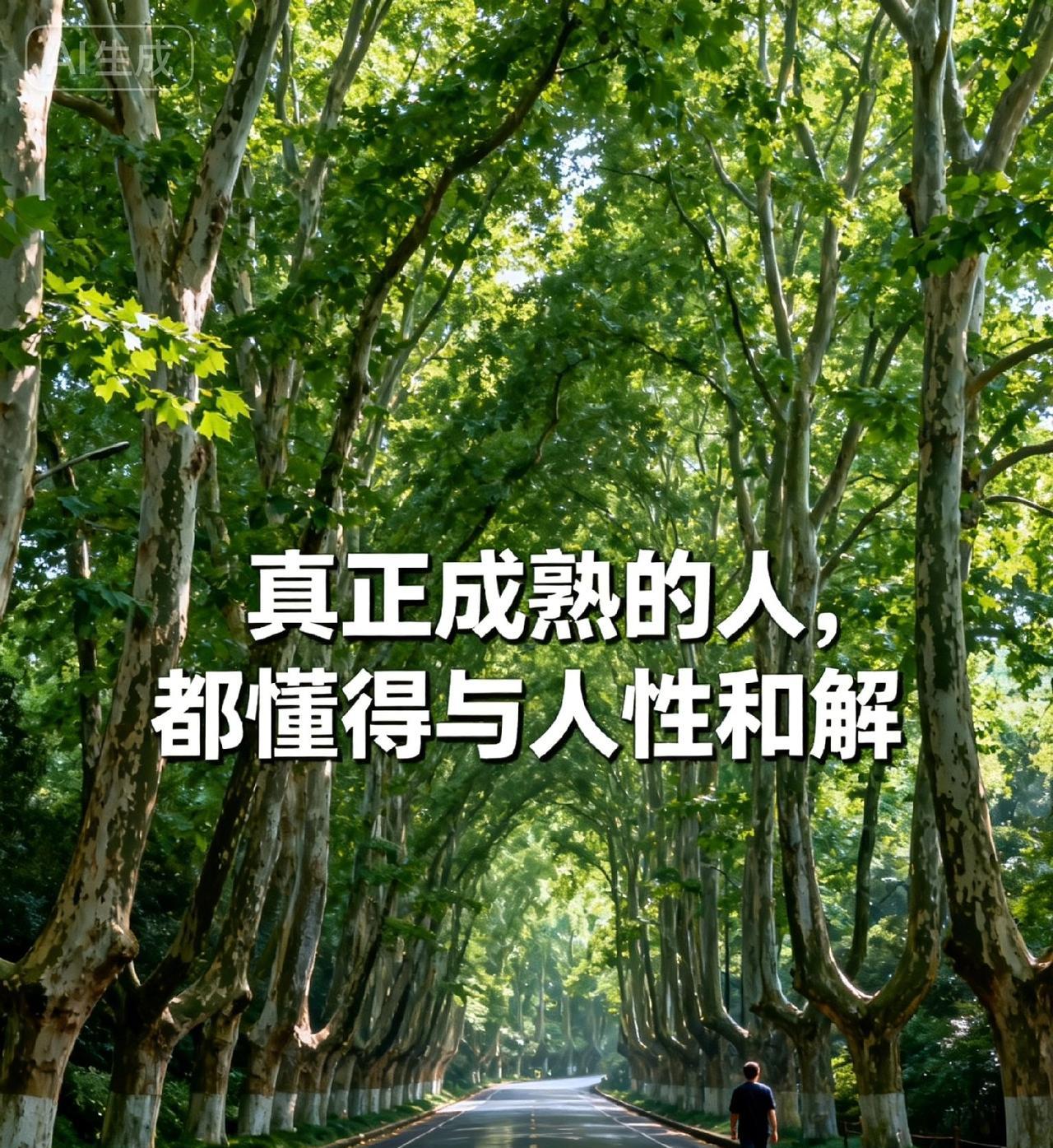 真正成熟的人，都懂得与人性和解。一个人真正的成熟，始于一个顿悟——我不再试图改