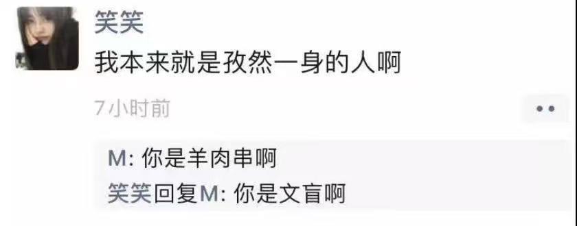 孑然一身，你确实是羊肉串