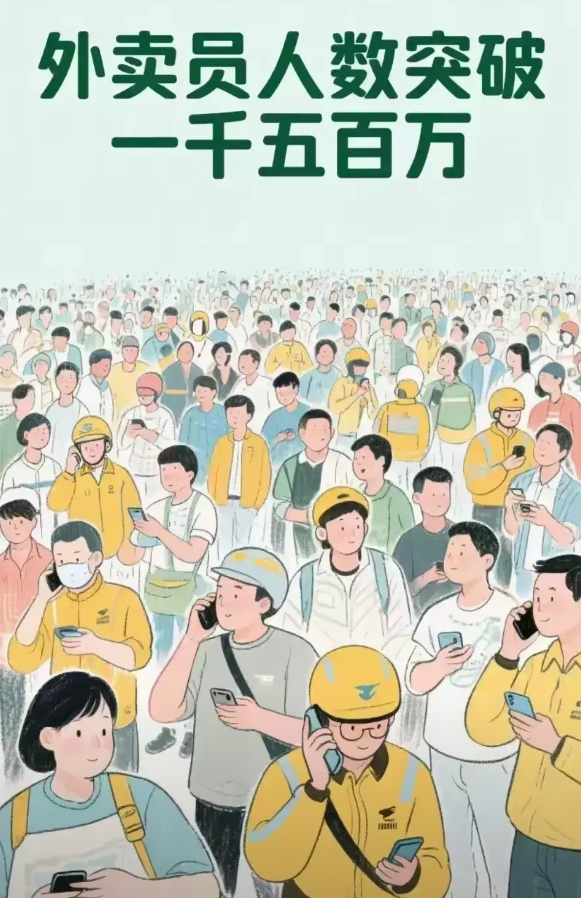 1500万外卖骑手，路在何方？如今，全国外卖骑手数量已达1500万，大街小