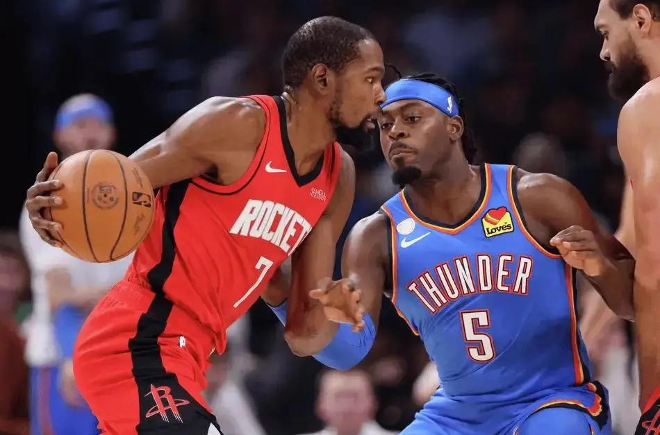 NBA常规赛，雷霆125-124战胜火箭全场比赛，多尔特出战45分钟，12中2