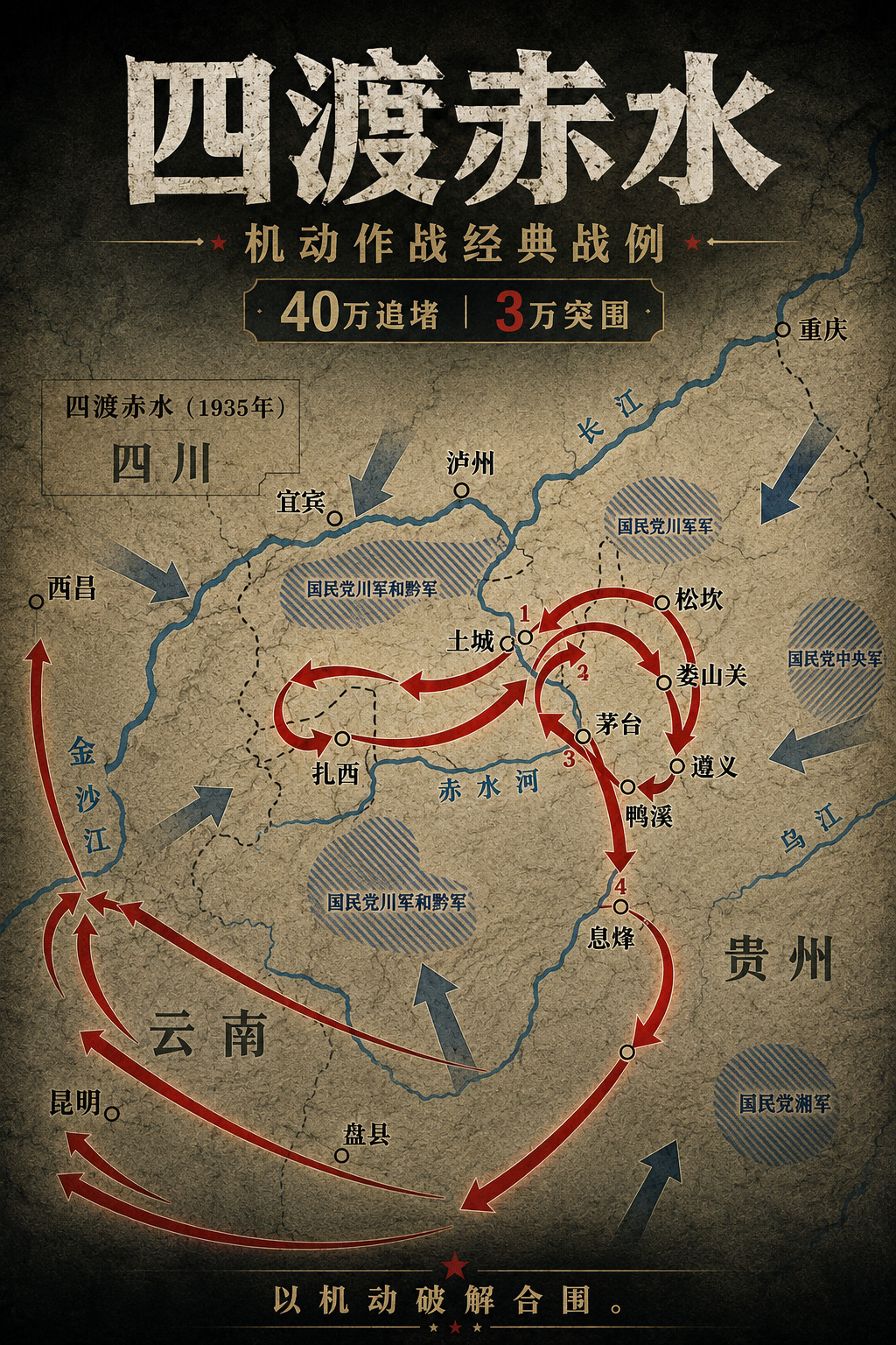 四渡赤水，从军事学角度有什么称赞之处？Claude对此解答:四渡赤水是毛泽东军