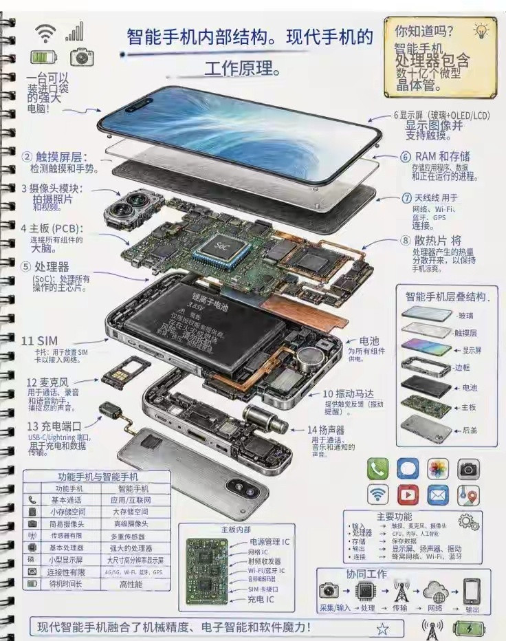 智能手机内部结构科普科学科技