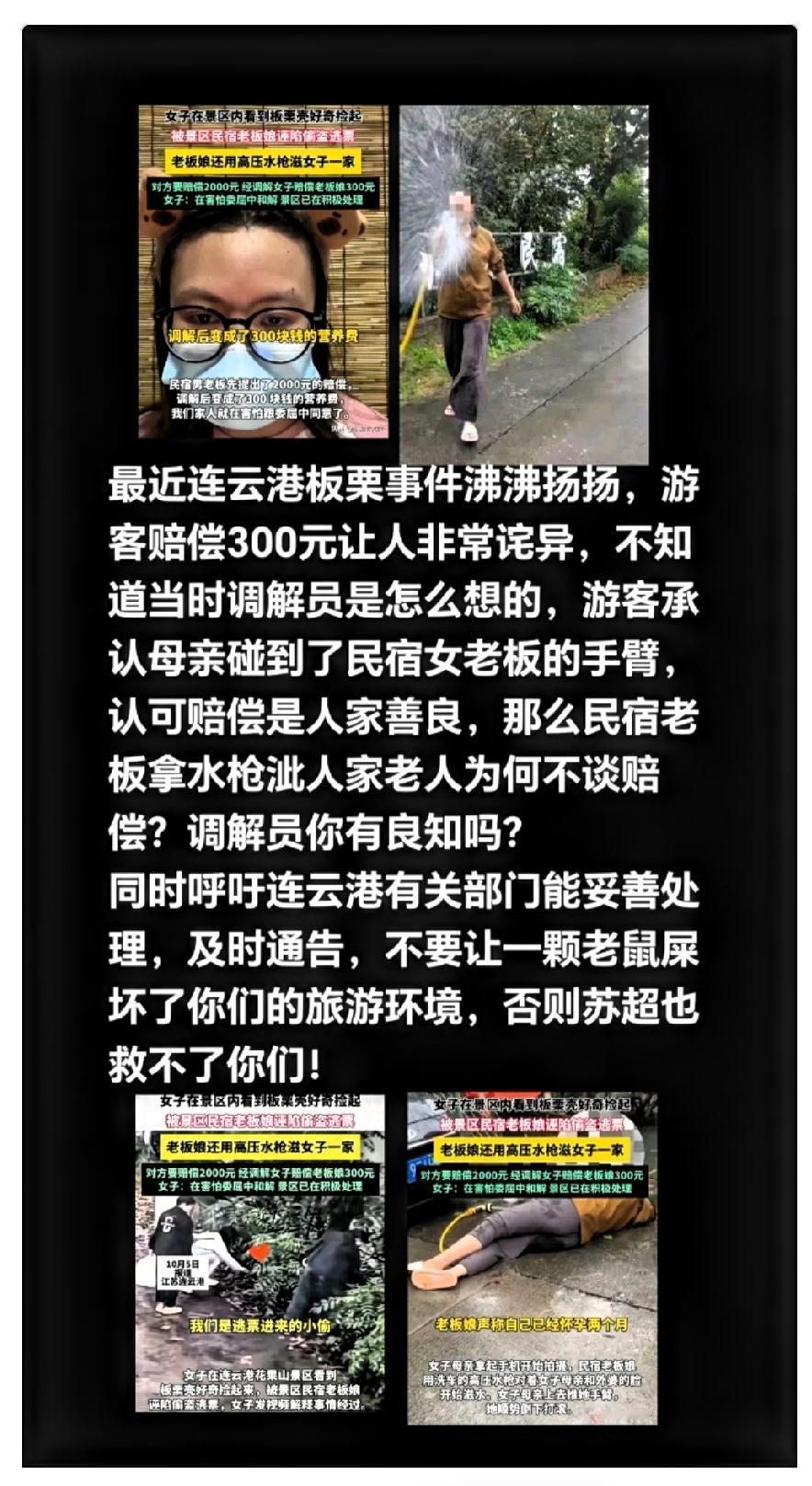板栗事件最近连云港板栗事件沸沸扬扬，游客赔偿300元让人非常诧异，不知道当时