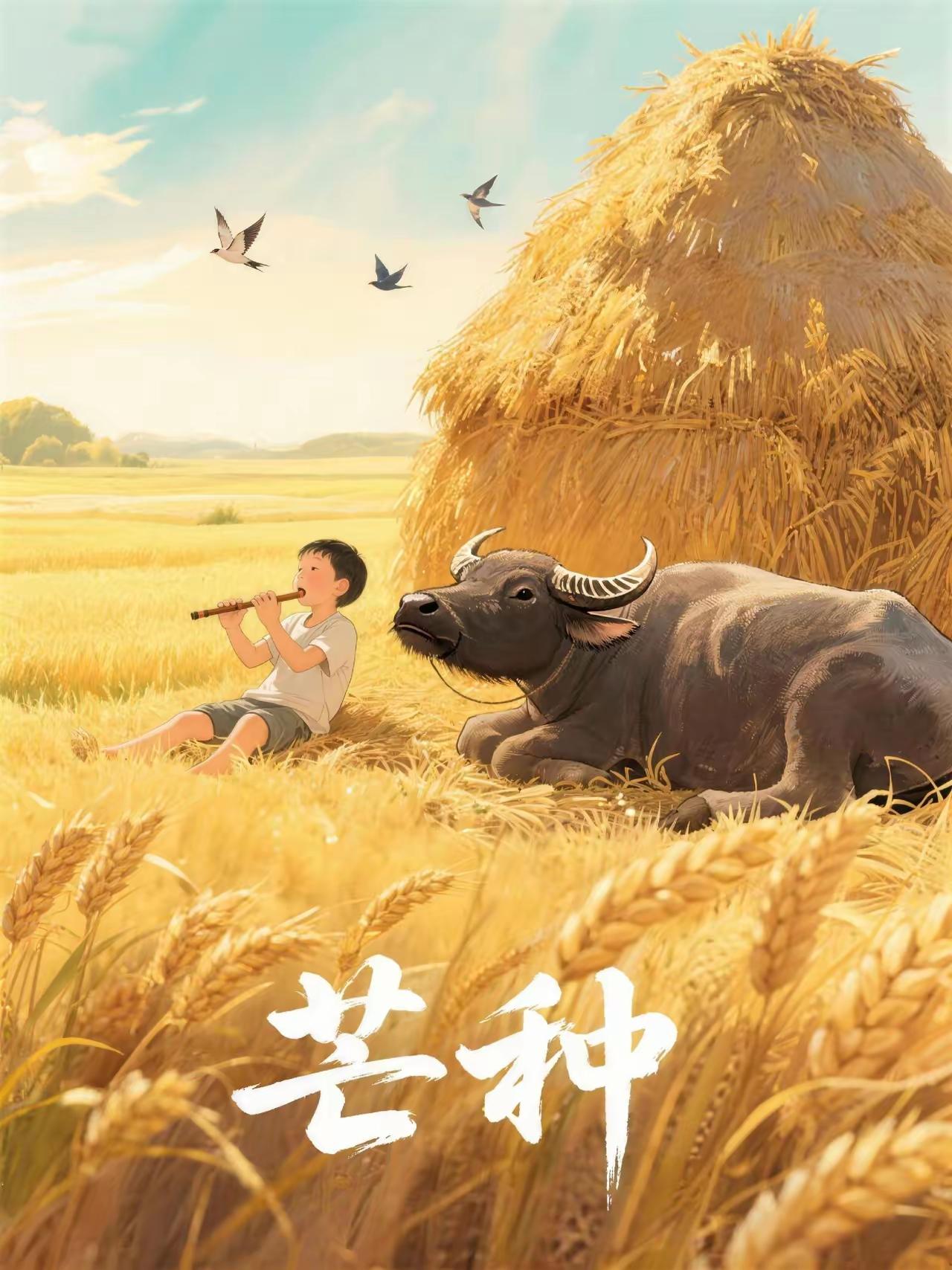 今日芒种，开镰祭麦。山东芒种节气的习俗是：忙收忙种、敬农敬亲、食新祛暑、祈安康