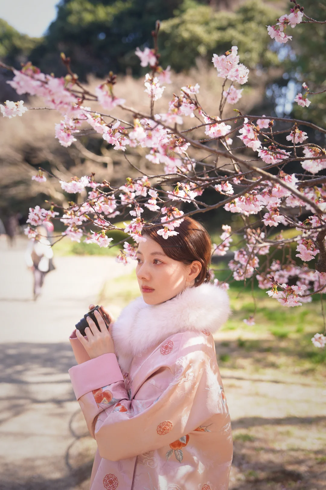 在东京遇到了第一棵开放的樱花🌸