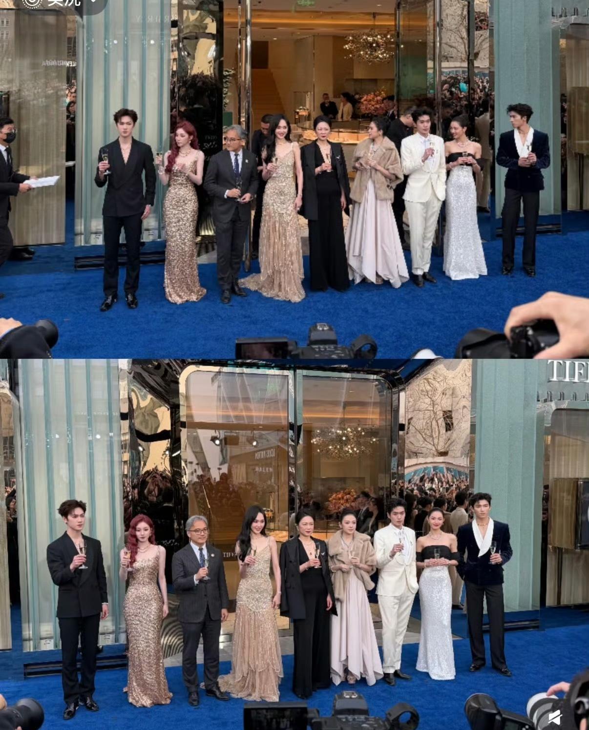 蒂芙尼大合影“抢C位”风波，钟楚曦唐嫣谁吃了暗亏？上海蒂芙尼活动，众星云集的大