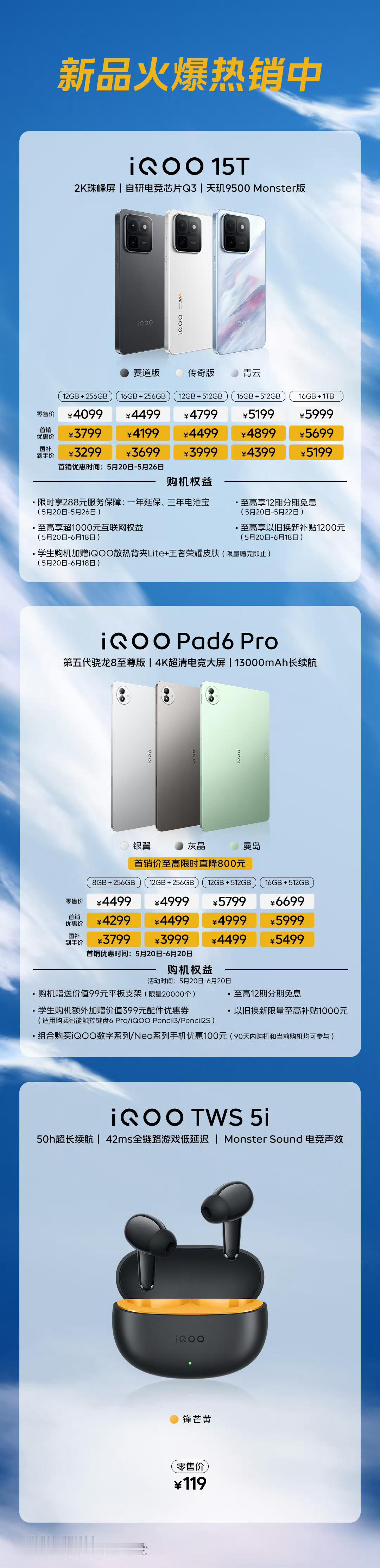 iqoo 短短五天，iQOO 15T 首销炸场！预约超 58 万🔥天...