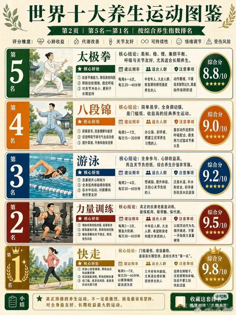 世界十大养生运动排名！第一名免费人人能做🔥原来我们一直都搞错了！真正顶级的养生