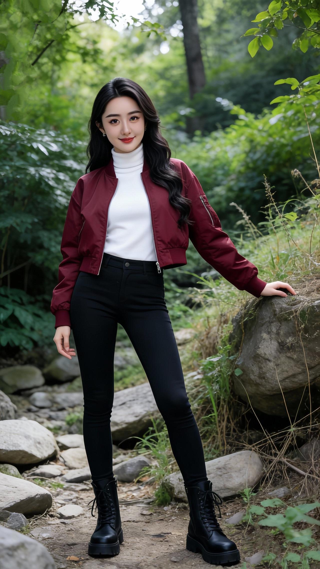 《林涧红影》作者：草原雄鹰翠壑藏幽径，苍林覆绿纱。红襟裁晓色，素领映烟