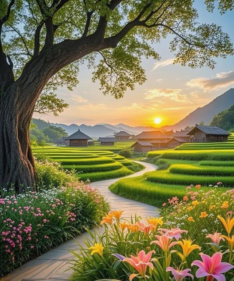 #上联：秋野风光好；诚邀下联#春园景色佳。