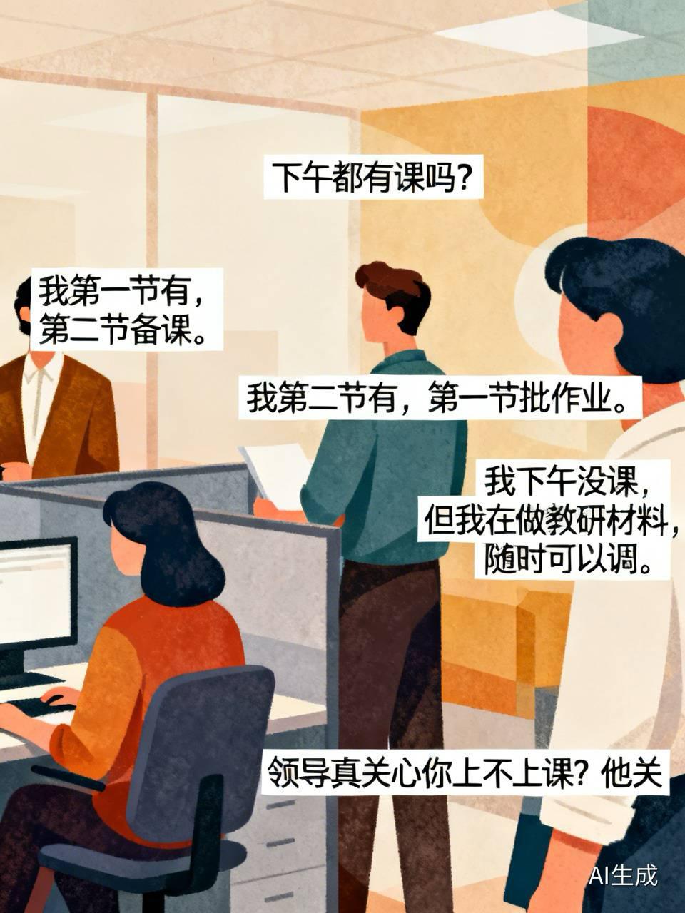 领导问“下午都有课吗”，办公室瞬间安静了教育局领导推门进来，笑眯眯一句：“你