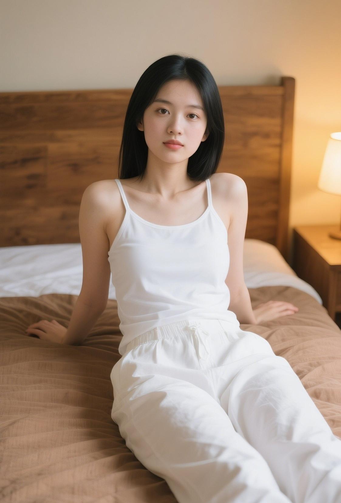 #清新自然#简约白色穿搭，舒适自在，享受宁静时光。