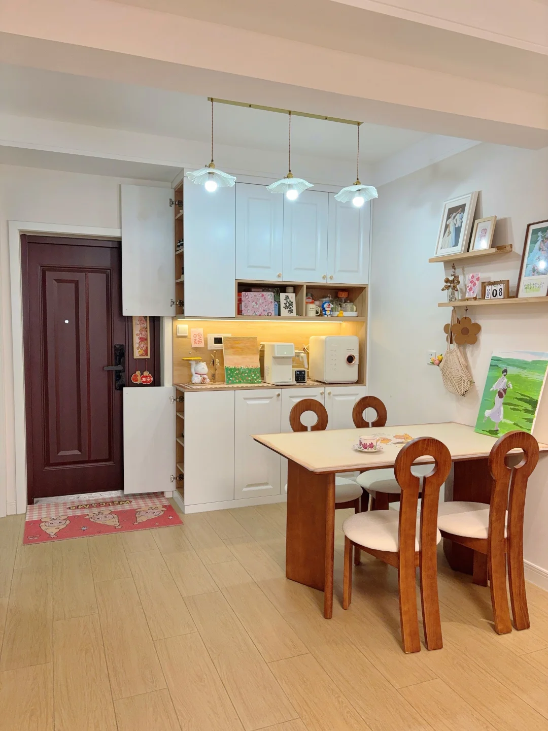 入户无玄关➕鞋柜➕餐边柜一体设计！附尺寸图