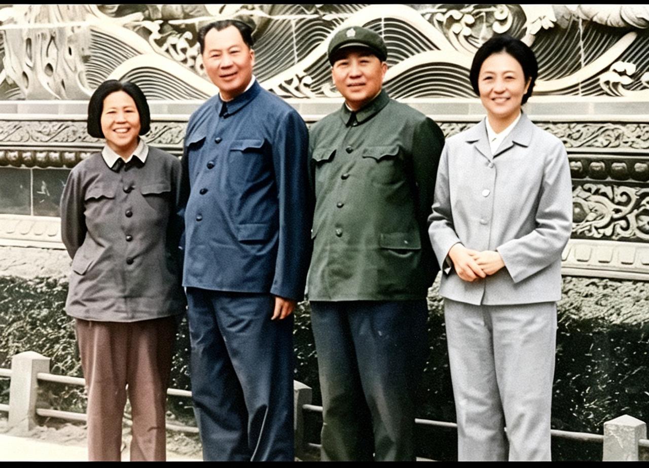 1977年10月，两对开国将军夫妇在北海公园的合影，我打赌，如果你认出两位，历史
