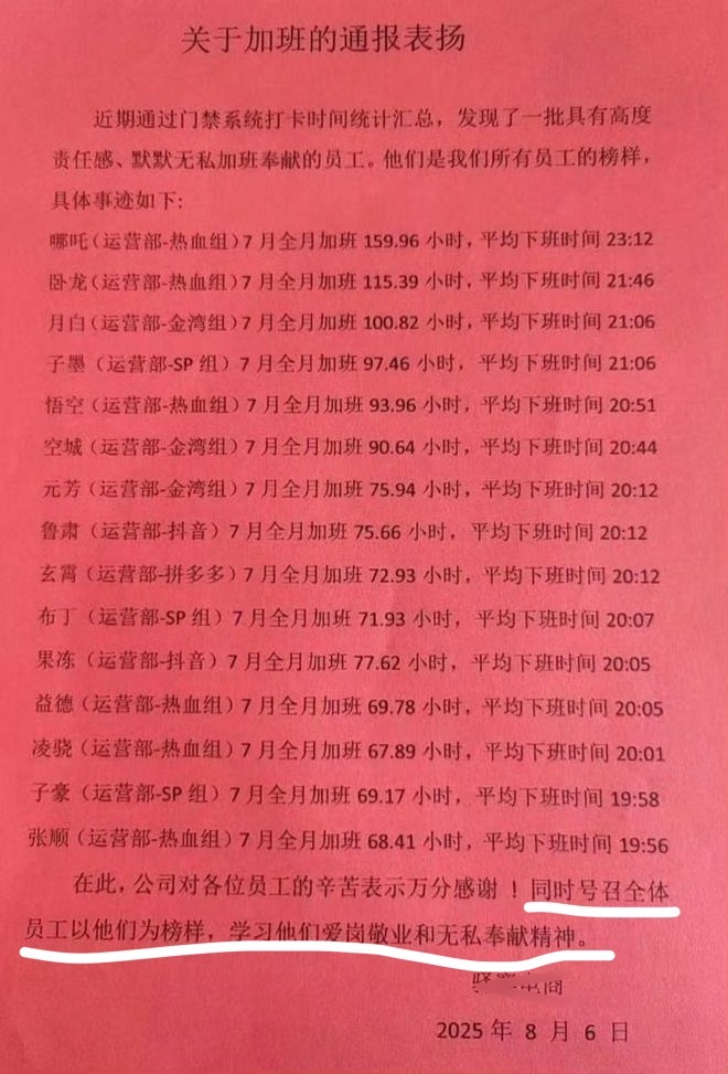 讽刺一公司表扬公司加班年报信息却显示0人参保招聘信息说的是偶尔加班～​​​