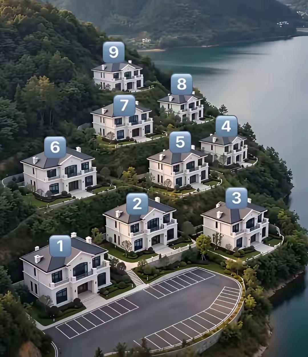 必须是3啊，又离湖近，又离停车场近，关键是侧面对着停车场，隐私还得到保护。后面还