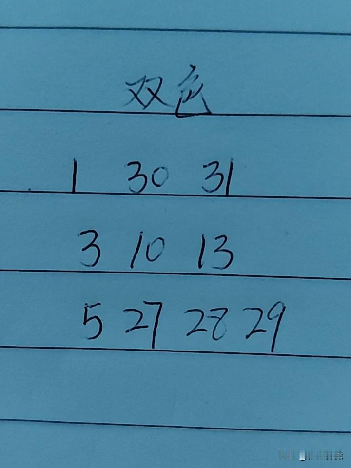 双色球26061期：这三组号码中，第一组01、30、31，这个01头号会不会给，