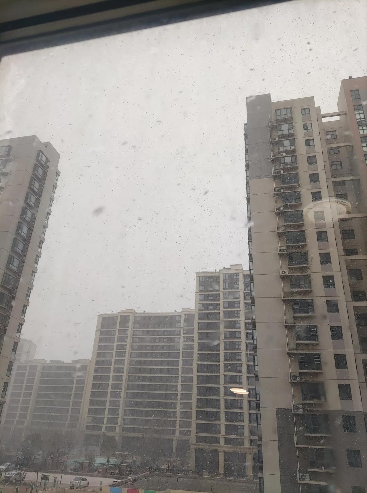 烟台这天气，这几天是报着降温阴天，但也没说下雪呀。[捂脸哭]早上虽然有点冷但也阳