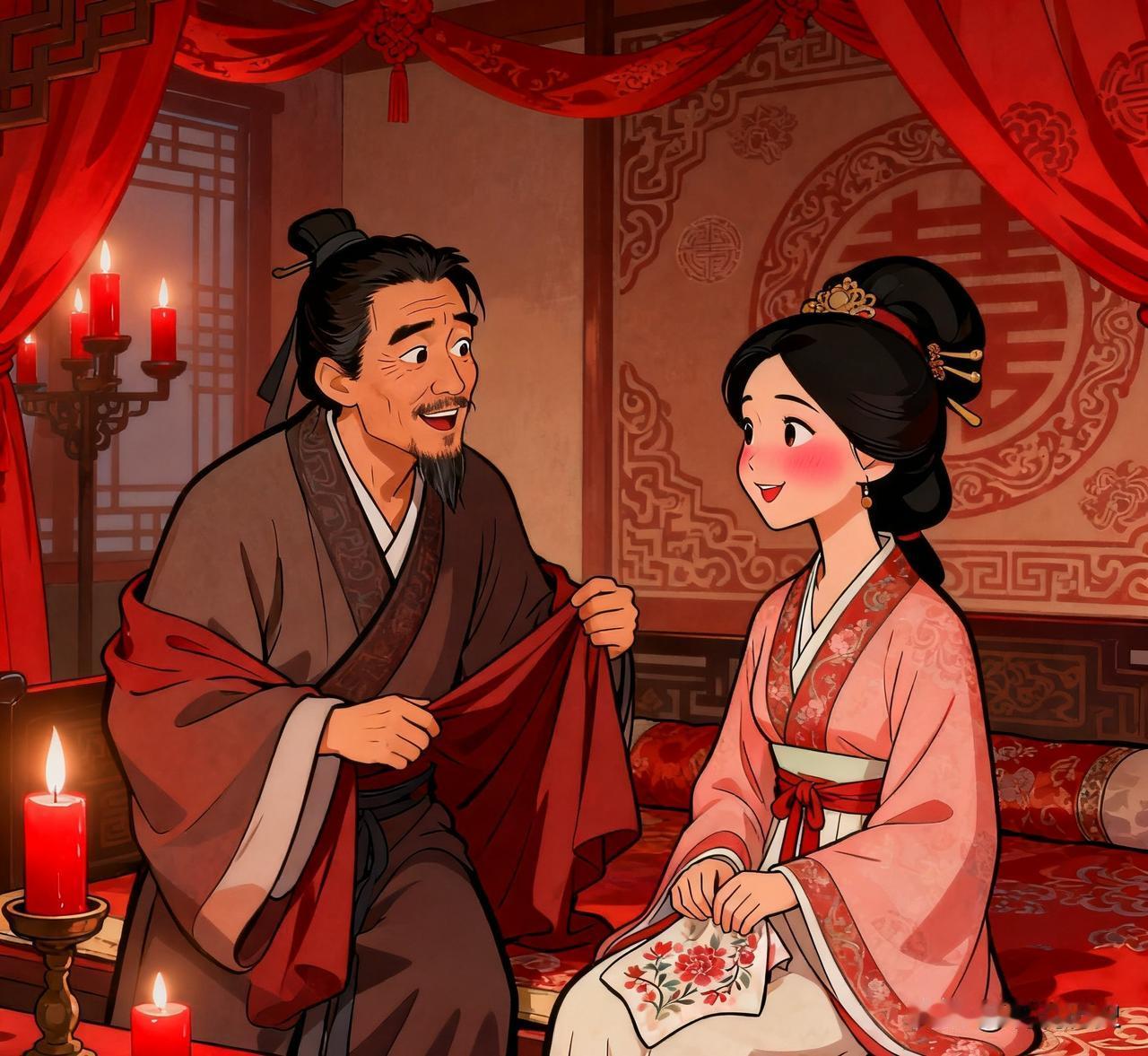 公元前219年，40岁的刘邦，娶了18岁的吕雉。洞房夜，他半开玩笑对新娘说：“