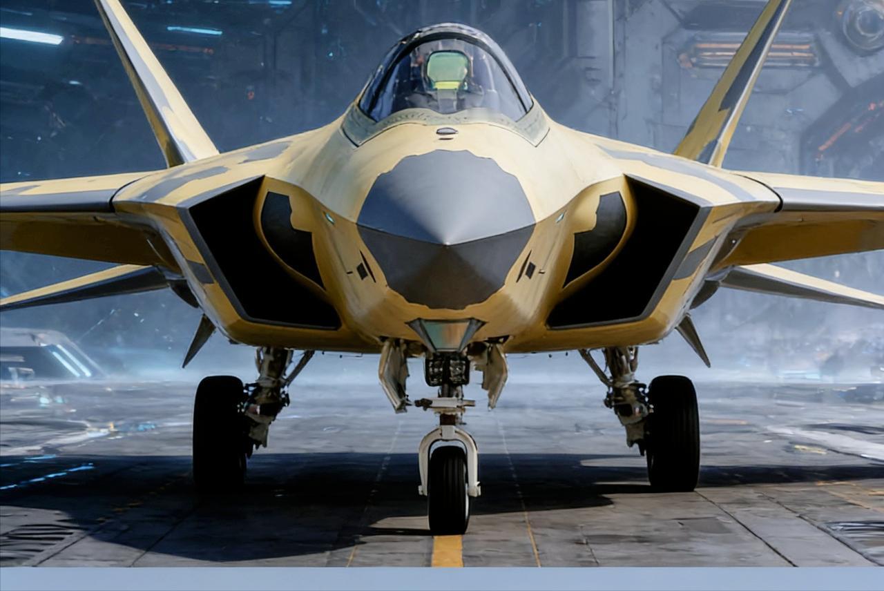 看清楚这架黄皮歼20，这绝不是简单的未涂装测试机，而是美军空中优势的丧钟！成