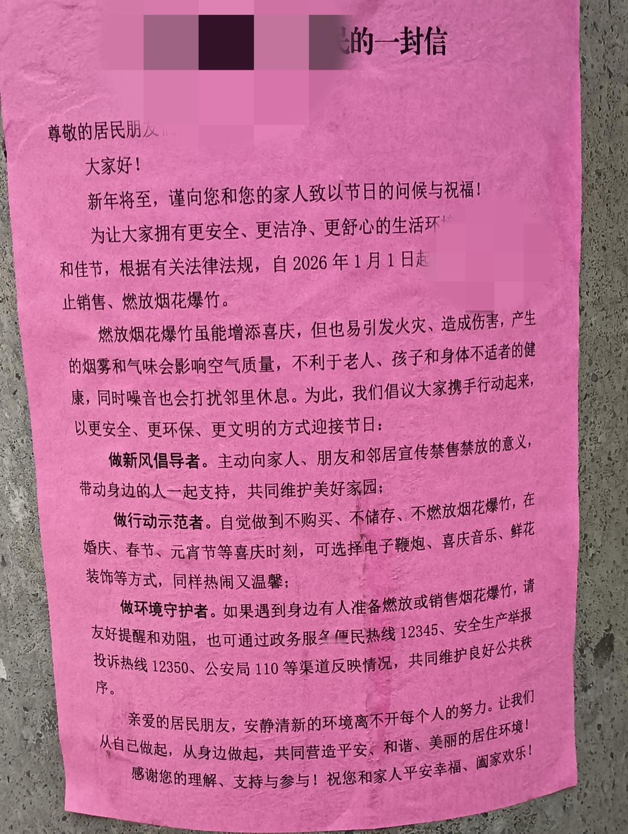 公文制作也得严谨。最近看到了村里的禁止燃放烟花爆竹宣传单，总感觉有点不对劲