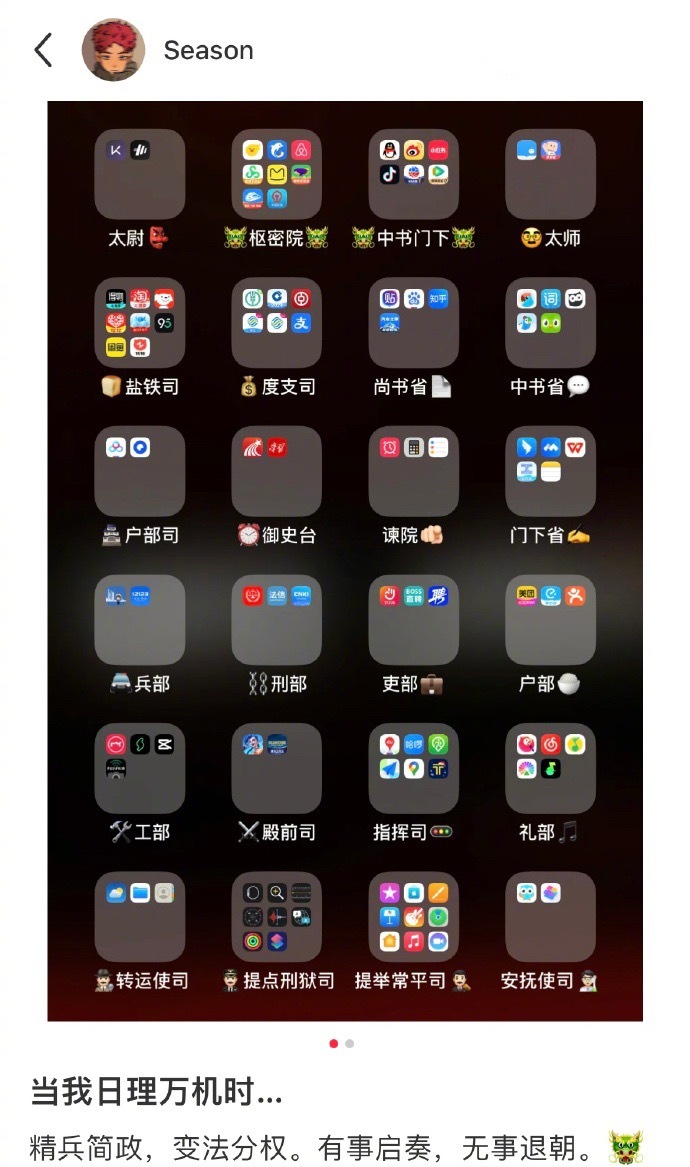 应用软件有自己的等级制度