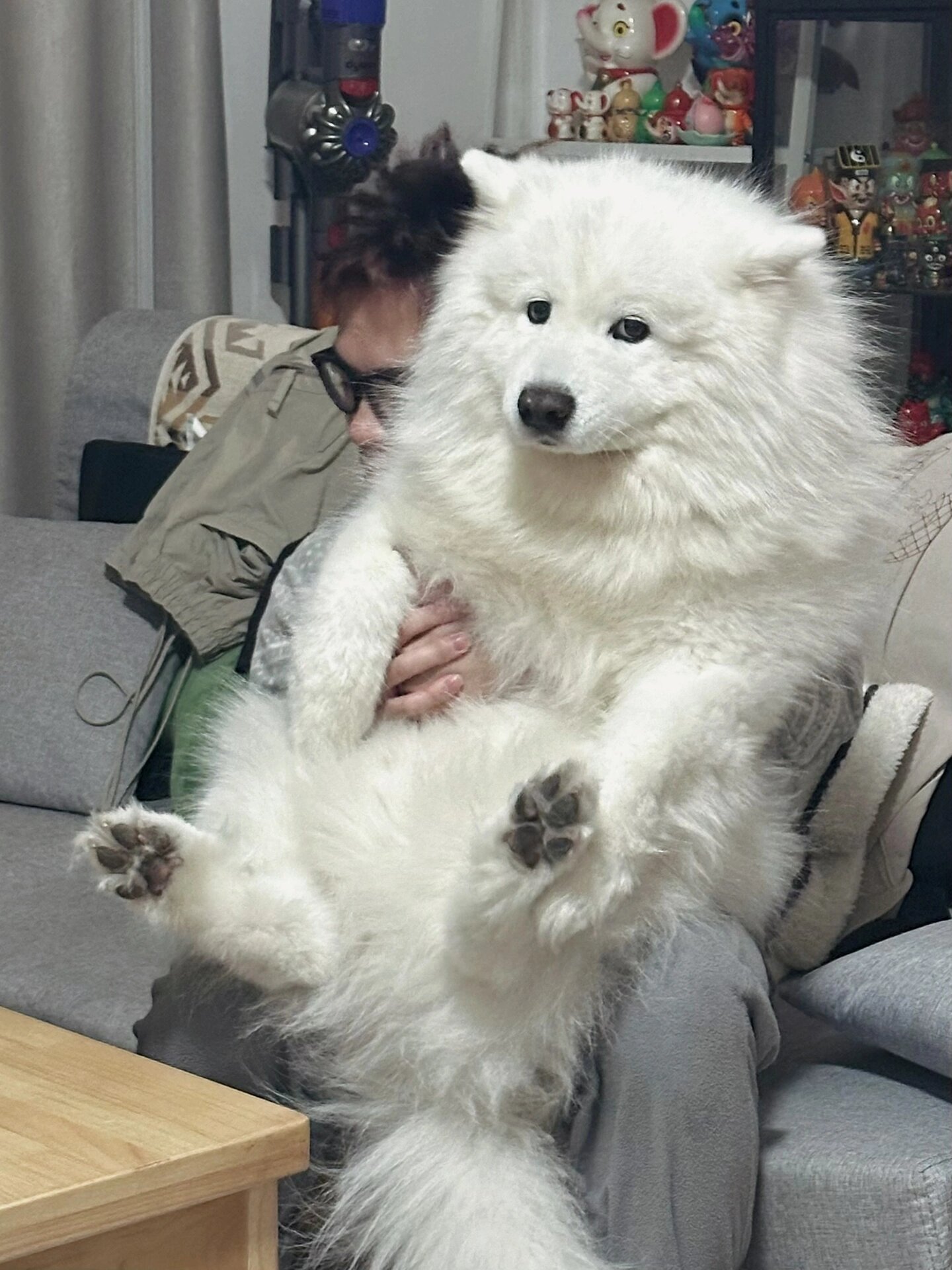 粑粑非要抱着我睡觉觉耶