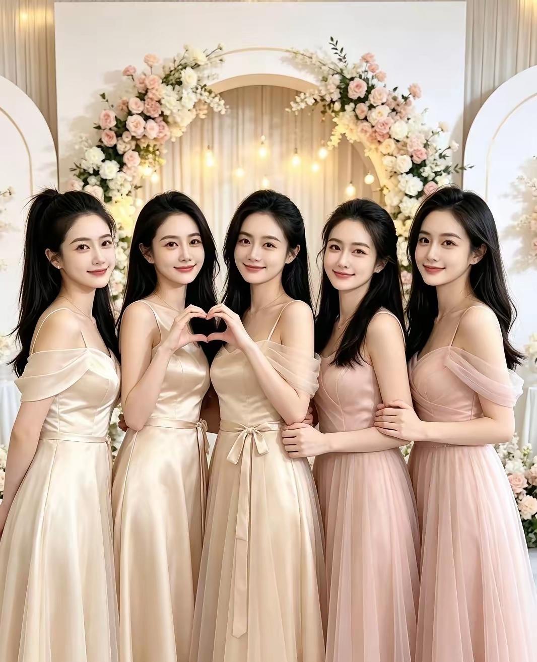 这5位美女中，我喜欢最后的一位，看她披肩发，笑容甜，肤白貌美有气质。