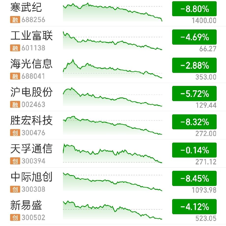 前面我们说过CPO和PCB，里面的核心个股没有企稳，板块肯定是没法企稳的。昨天尽