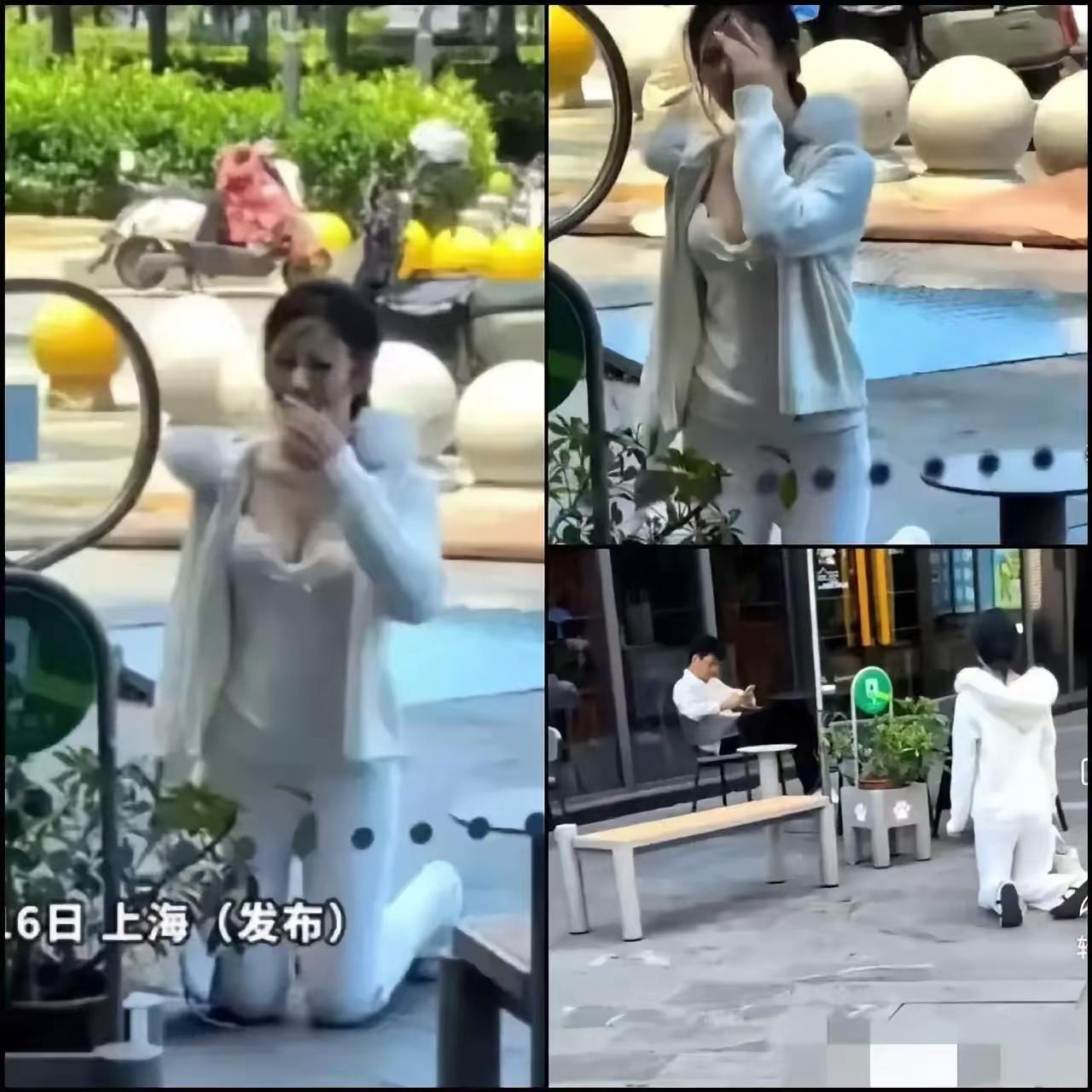 美女当街跪在男人面前，路人都看呆了，结果男人的反应让人意想不到街上发生的一幕