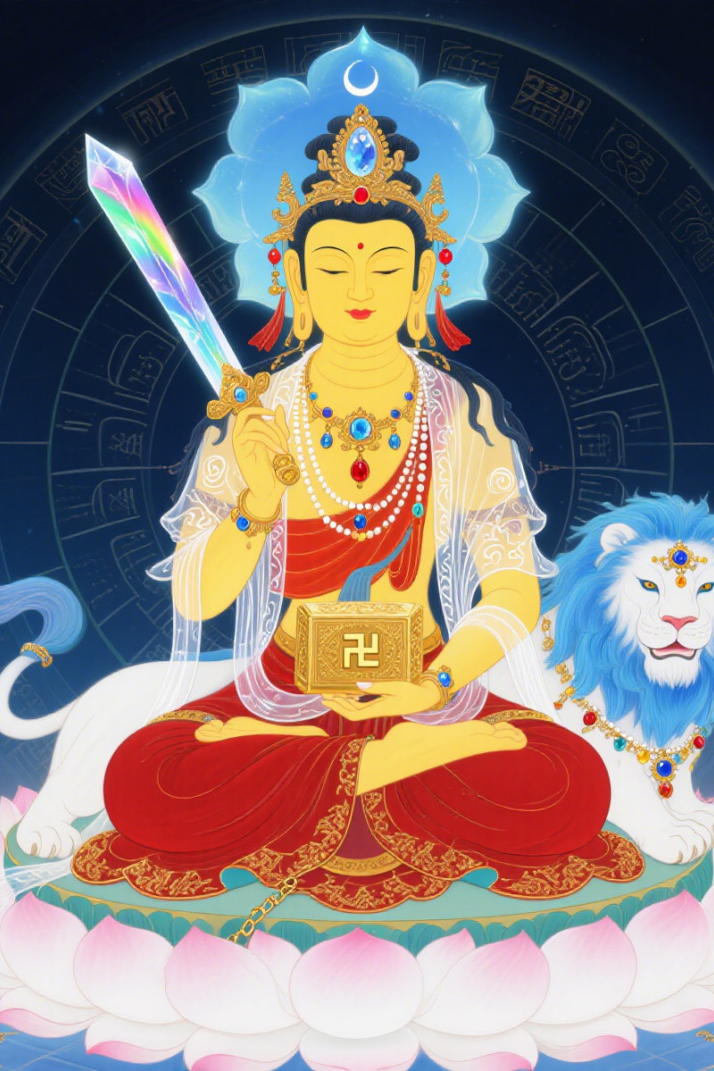 顶礼文殊菩萨，祈智慧开显，学业顺利，疑难自解。