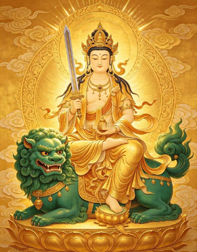 转发好运礼拜文殊菩萨，愿菩萨赐予孩子们无尽的智慧之光，照亮孩子的学习之路，一起