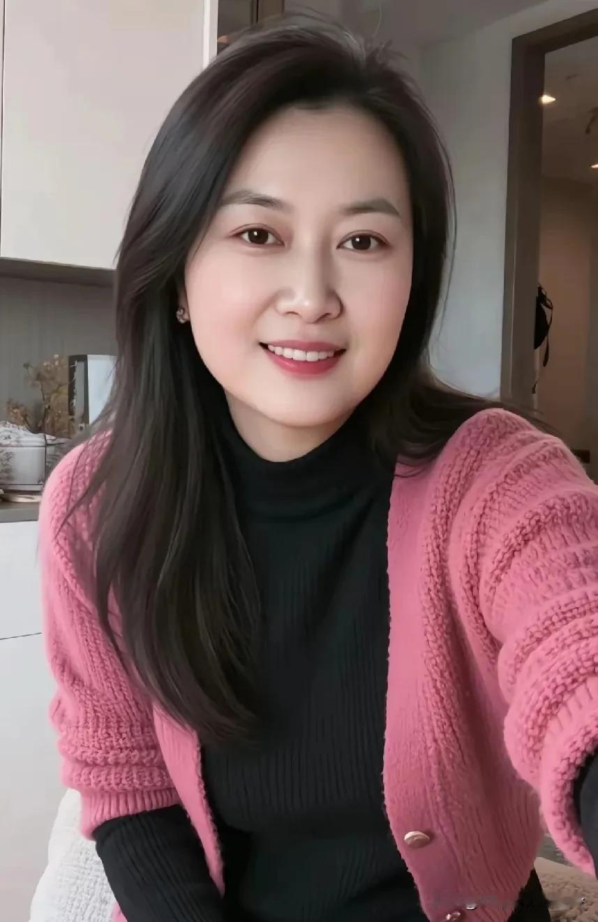 佳人本是美无双，一笑倾心动柔肠。淡着素装颜更显，青丝垂额韵悠长。黑衫粉袂